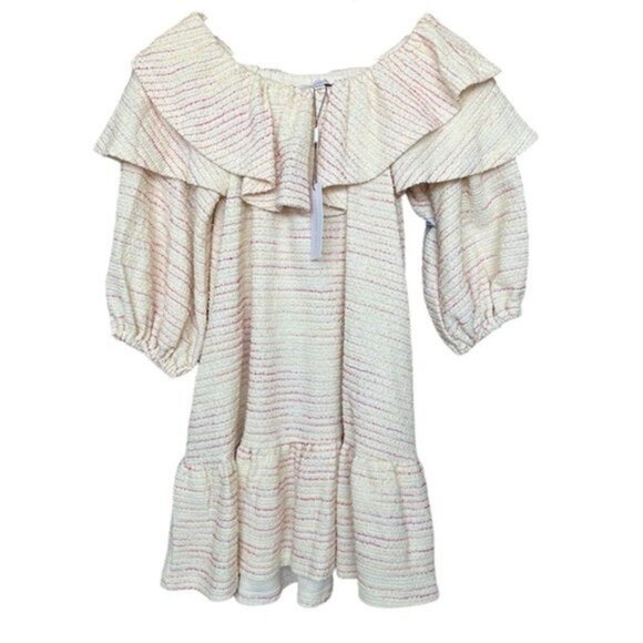 NWT Something Navy Ruffle Tiered‎ Long Sleeve Ruffle Mini Dress Women Size M - Picture 4 of 9